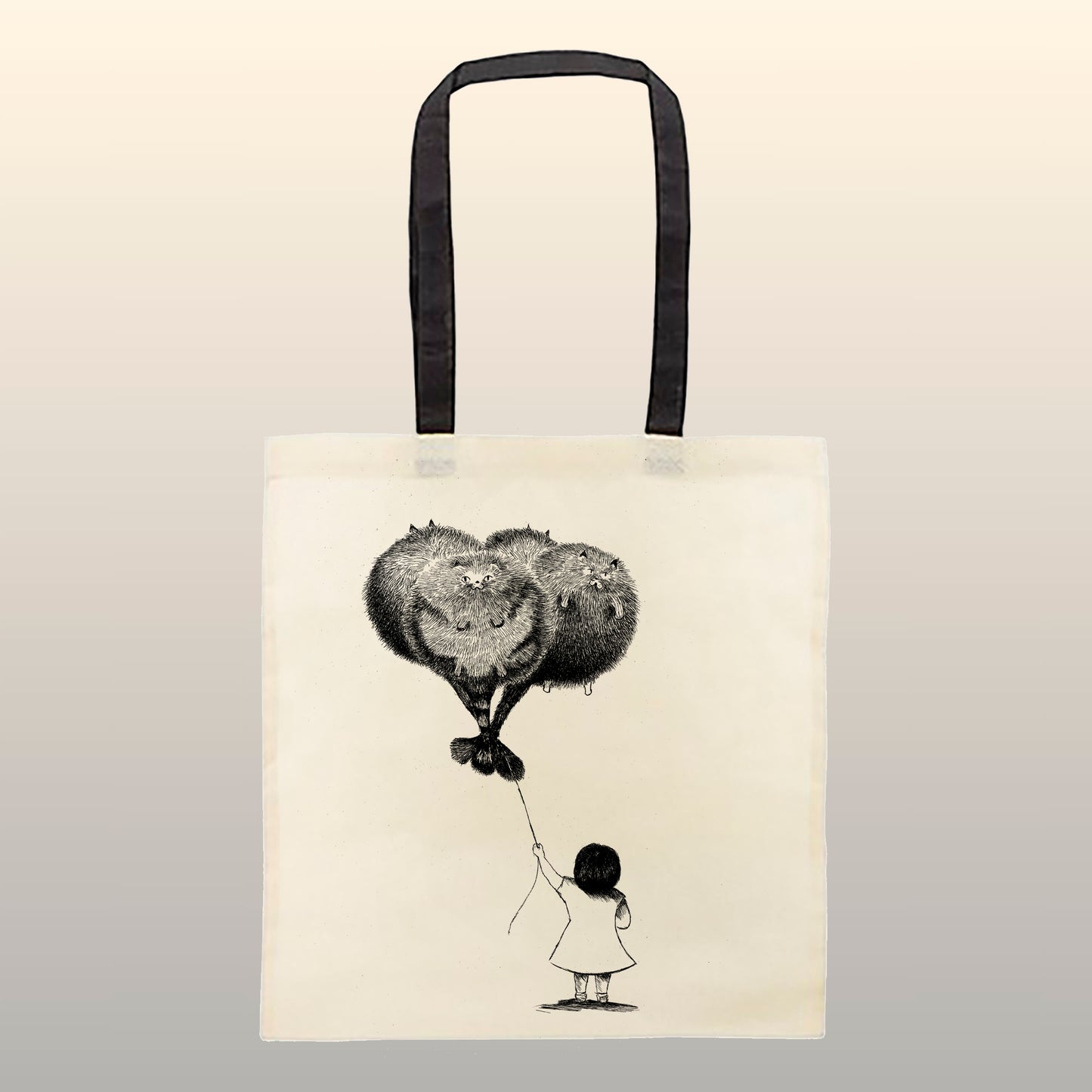 Girl with Cat Balloons - Bag