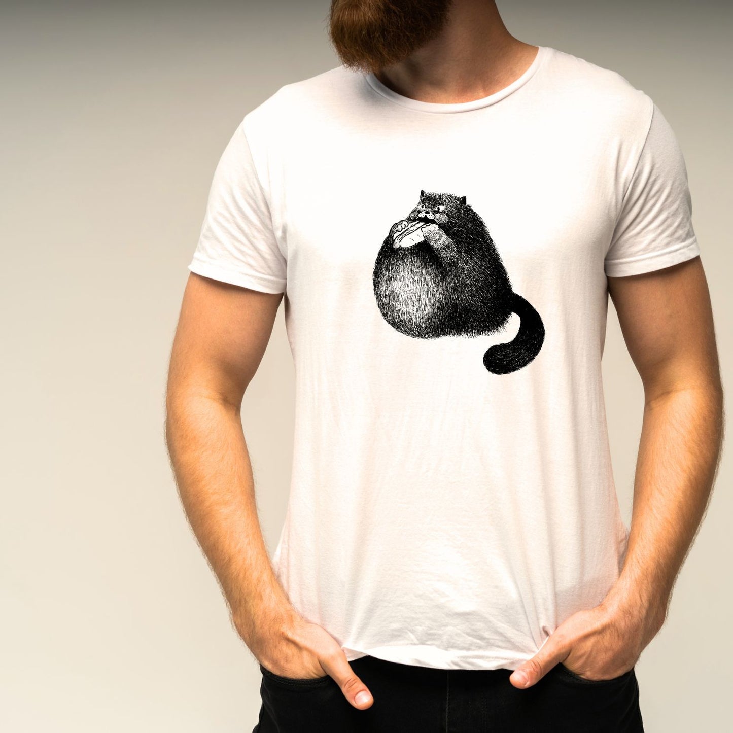 Eating Cat - T-shirt